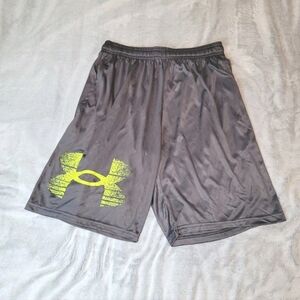 Under Armour Mens XL UA Tech WM Graphic Shorts Gray Dazzle Shiny Athletic Gym